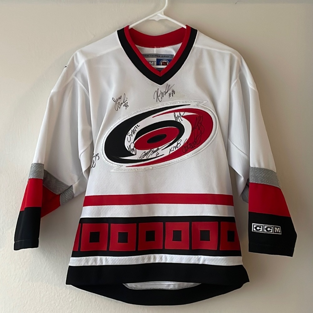 SIGNED CAROLINA HURRICANES JERSEY - 2002 TEAM